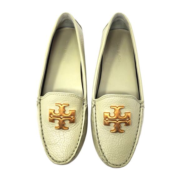 Tory Burch Everly Driver Tumbled Leather Slip On Loafer Sage Green 85159 Sz 6.5 - Picture 2 of 9